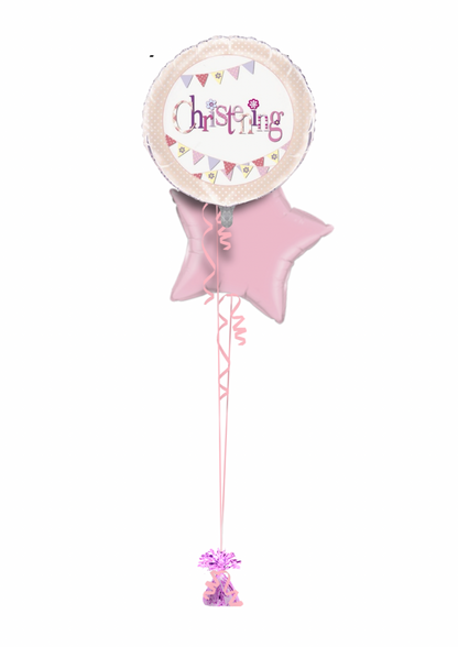 Pink Christening Balloon Bouquet 🎀✨