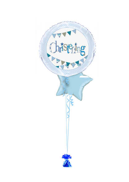Blue Christening Balloon Bouquet 🎈💙
