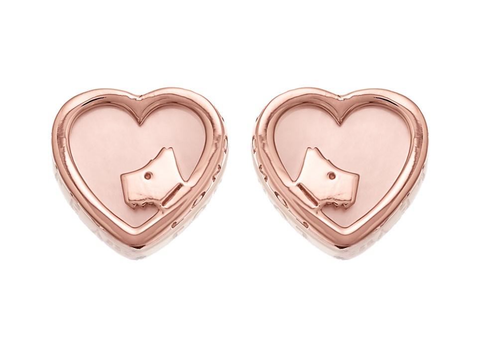 Radley Rose Plated Silver Heart Stud Earrings - A & M News and Gifts