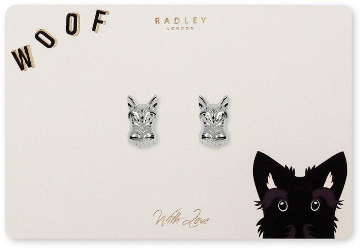 Radley Silver Tone Dog Stud Ladies Earrings - A & M News and Gifts