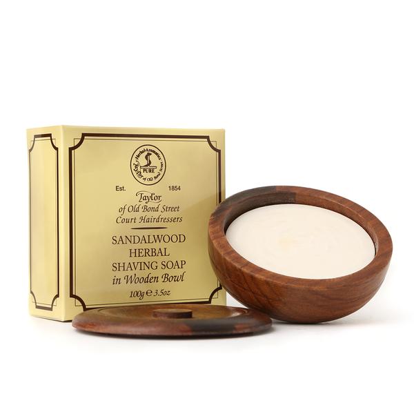 Sandalwood Shaving Soap in Wooden Bowl 100g - A & M News and Gifts