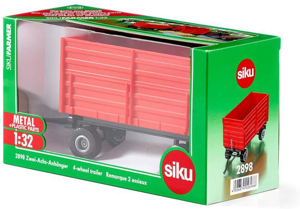 SIKU 2898 Farmer Four-Wheel Trailer, Red - A & M News and Gifts