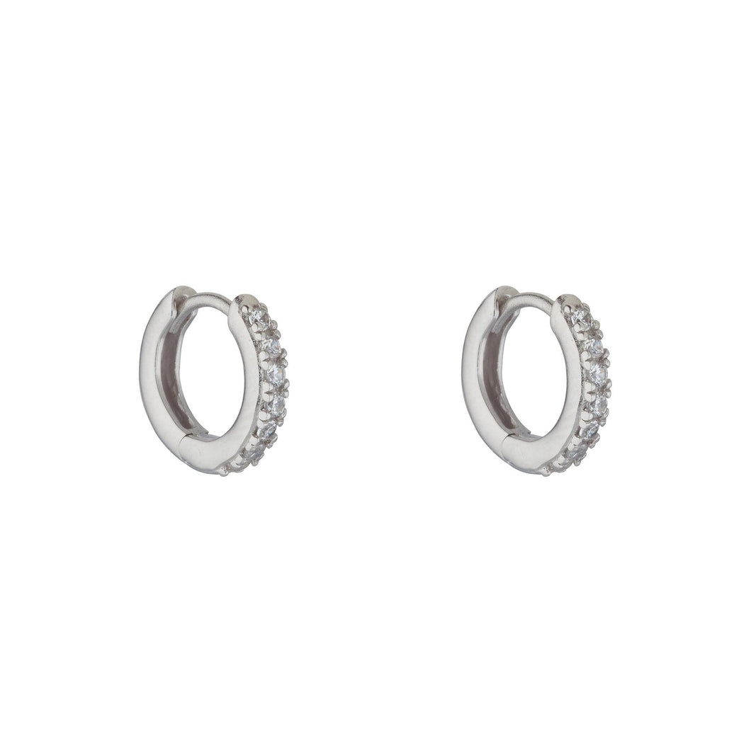 SILVER CUBIC SET HUGGIE EARRINGS - A & M News and Gifts