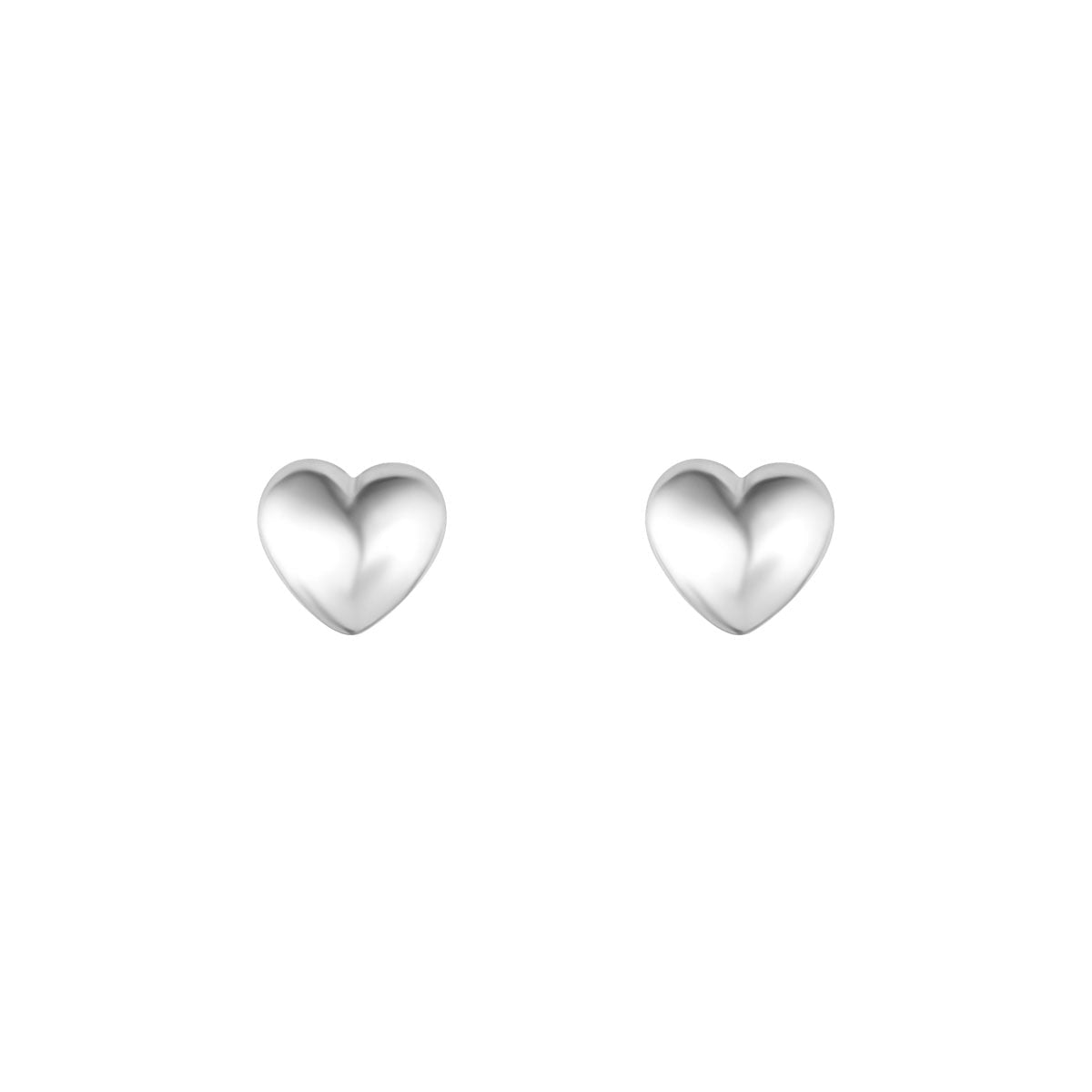 SILVER SOLID HEART STUD EARRINGS - A & M News and Gifts