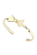 Load image into Gallery viewer, Tulisaa Crystal Tux Bow Cuff Gold
