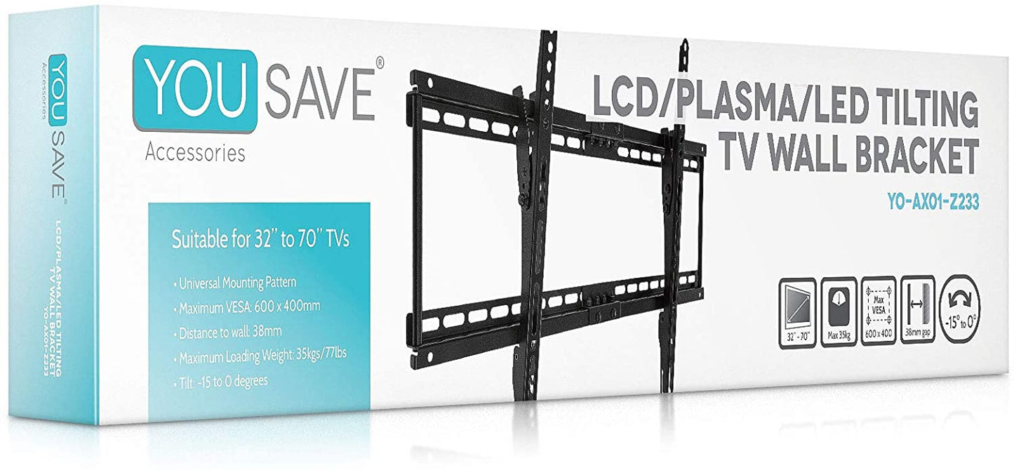 Yousave Accessories Slim Compact TV Wall Mount Bracket for 32” to 70” LED, LCD and Plasma Flat Screen Televisions - A & M News and Gifts